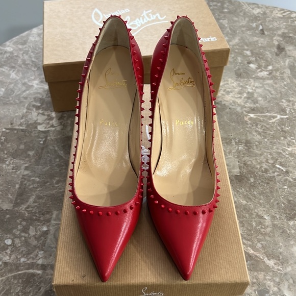 AUTHENTIC EXCELLENT CONDITION CHRISTIAN LOUBOUTIN ANJALINA 85 RED PUMP - Picture 4 of 7